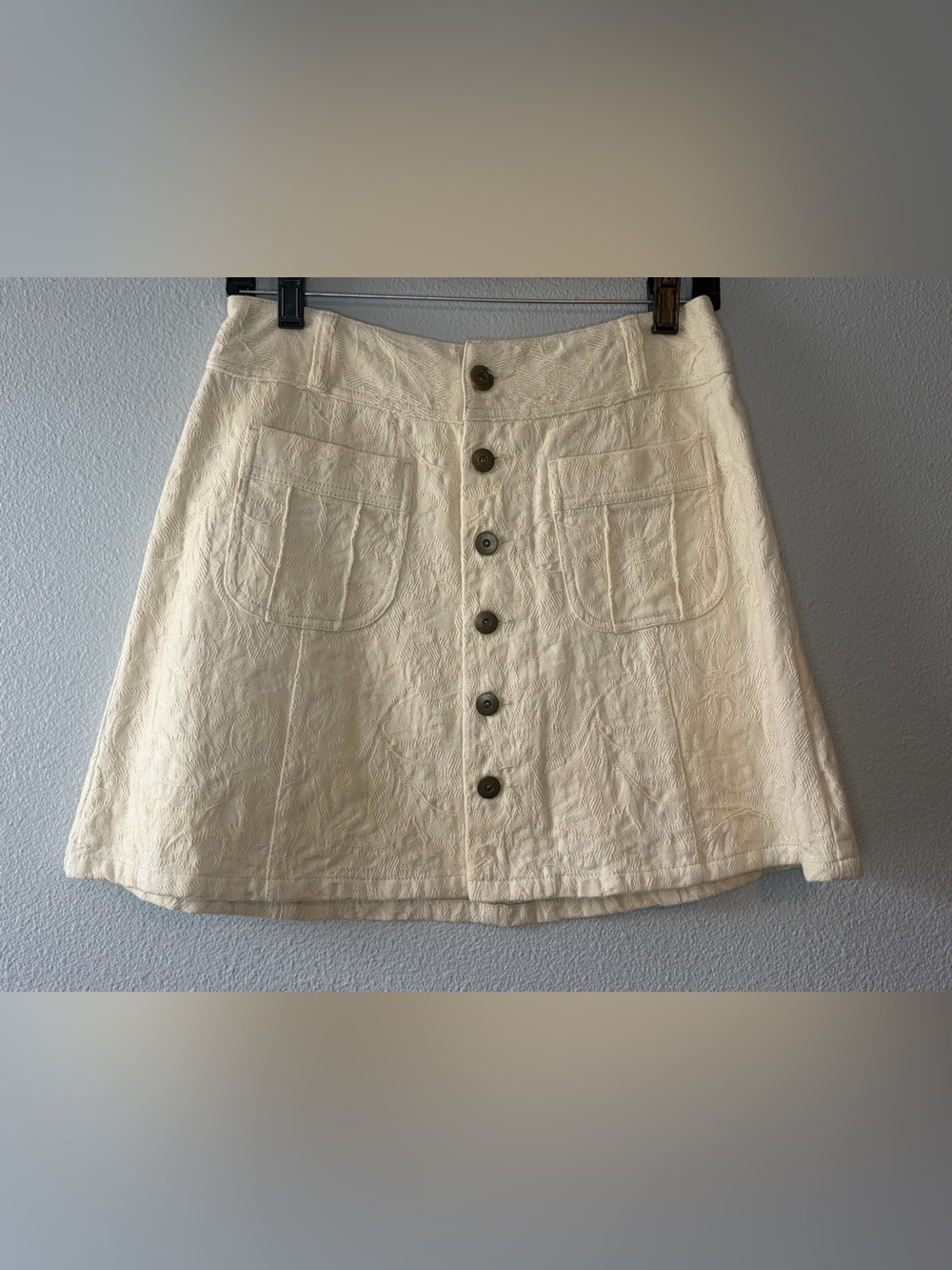 Free People Off White Button Down Skirt, Size 4